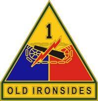 1st Armored Division Combat Service CSIB Metal Badge - Saunders Military Insignia