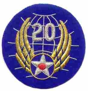 20th Air Force Patch In Bullion Threads