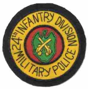 24th Division Military Police . Custom made Cloth Patch - Saunders Military Insignia