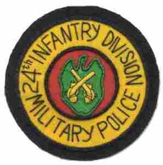 24th Division Military Police . Custom made Cloth Patch - Saunders Military Insignia