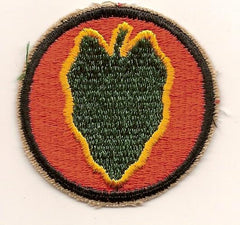 24th Infantry Division color patch Patch Authentic WWII Repro Khaki Twill - Saunders Military Insignia