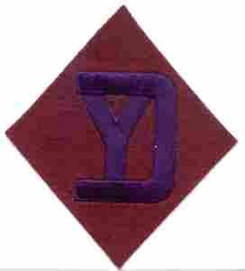 26th Infantry Division color patch in felt
