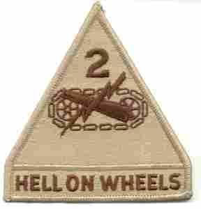 2nd Armored Division Patch in desert