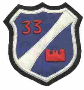 33rd Engineer Battalion Custom made Cloth Patch - Saunders Military Insignia