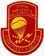 377th Airborne Parachute Field Artillery Battalion, Custom made Cloth Patch - Saunders Military Insignia