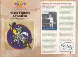 487th Fighter Squadron Patch and Ref. Card