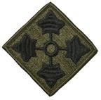 4th Infantry Division Subdued Patch with Velcro