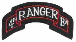 4th Ranger Battalion color scroll, Patch Felt - Saunders Military Insignia