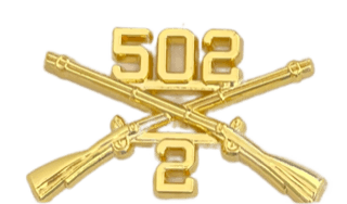502nd Infantry Officer Regimental Branch Of Service Insignia Badge