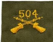 504th Infantry Badge, cloth, Olive Drab