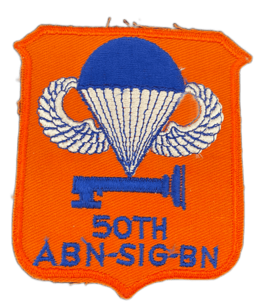 50th Airborne Signal Patch in Orange