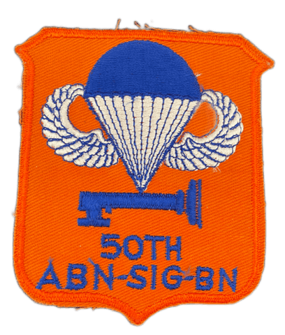 50th Airborne Signal Patch in Orange - Saunders Military Insignia