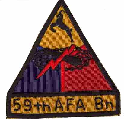 59th Armored Field Artillery hand made cloth patch