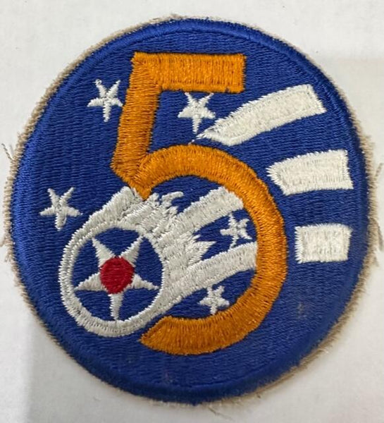 5th Air Force, Patch, Authentic WWII Repro Cut Edge