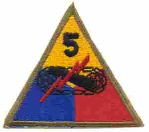 5th Armored Division Patch WWII Cut Edge - Saunders Military Insignia