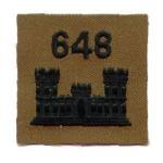 648th Engineer Branch of Service insignia on subdued cloth