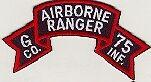 75th Airborne Ranger G Company Patch