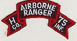 75th Airborne Ranger H Company Patch
