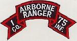 75th Airborne Ranger I Company Patch - Saunders Military Insignia