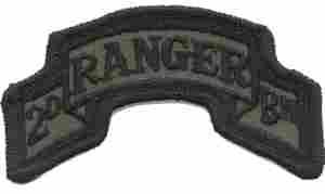 75th Ranger 2nd Battalion Subdued Cloth Patch