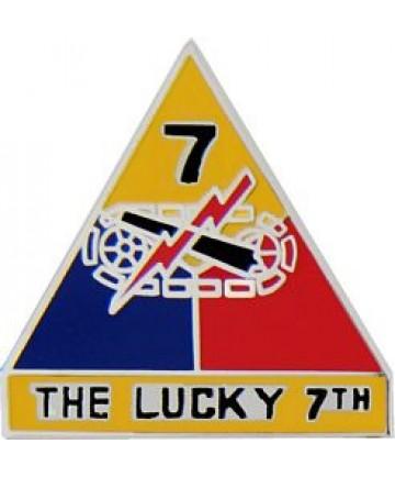 7th Armored Division THE LUCKY 7th metal hat pin