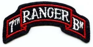 7th Ranger Battalion color scroll Patch