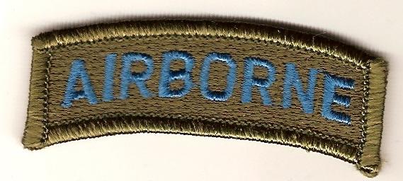 80th Airborne Division Tab in blue in olive drab