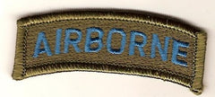 80th Airborne Division Tab in blue in olive drab - Saunders Military Insignia