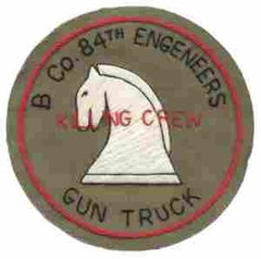 84th Engineer Battalion Company B Custom made Cloth Patch - Saunders Military Insignia