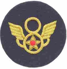 8th Air Force Stubby Wing Patch In Bullion - Saunders Military Insignia