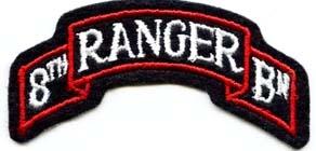 8th Ranger Battalion Patch, Cut Edge