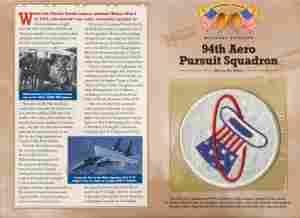 94th Aero Pursuit Squadron, Patch and Ref. Card - Saunders Military Insignia
