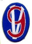95th Infantry Division Patch, Authentl WWII Repro Cut Edge