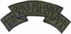 9th Field Artillery 4th Scroll, subdued - Saunders Military Insignia