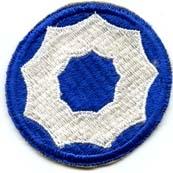 9th Service Command Patch Patch, Reproduction WWII Cut Edge - Saunders Military Insignia