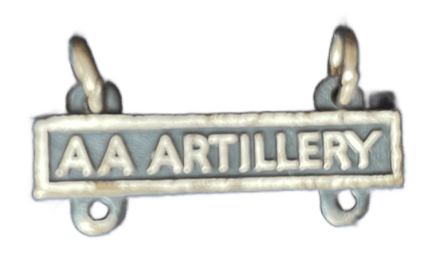 AA Artillery Qualification Bar in silver oxide
