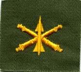 Air Defense Artillery Badge, cloth, Olive Drab