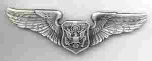 Air Force Aircrew Officer badge in old silver finish