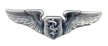 Air Force Basic Flight Nurse badge in old silver finish
