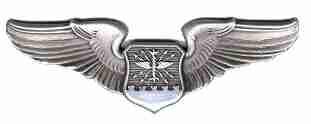 Air Force basic Navigator Observer wing or badge in old silver finish