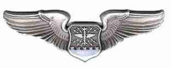 Air Force basic Navigator Observer wing or badge in old silver finish - Saunders Military Insignia