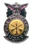 Air Force Fire Chief Assistant badge in old silver finish