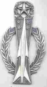 Air Force Master Missile Operator badge in old silver finish