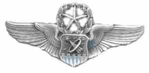 Air Force Master Navigator Astronaut badge in old silver finish