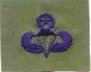 AIR FORCE MASTER PARACHUTIST BADGE IN SUBDUED CLOTH