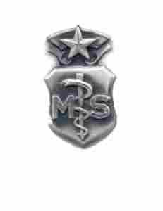 Air Force Medical Service Chief Badge in old silver finish
