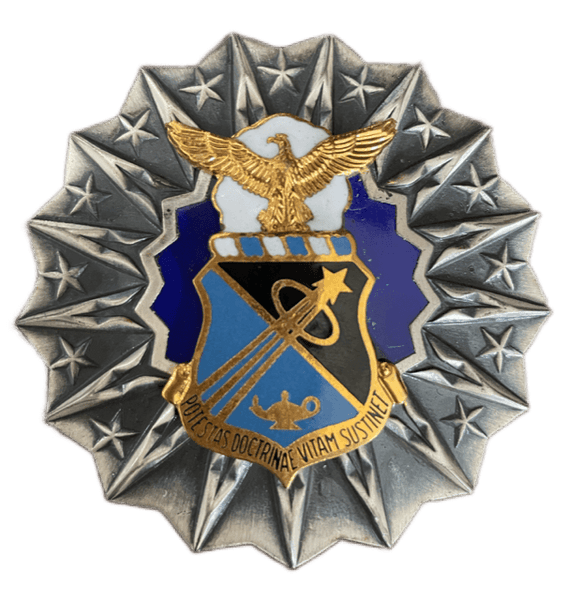 Air Force Academy Professor Badge with Oxidized Silver Metal Backing