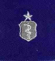Air Force Physician Senior Badge in blue cloth