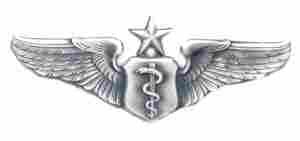 Air Force Senior Flight Surgeon badge in old silver finish