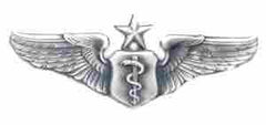 Air Force Senior Flight Surgeon badge in old silver finish - Saunders Military Insignia